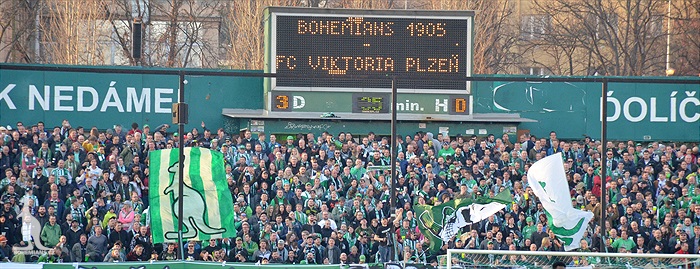 Bohemians - Plzeň 5:2, dění na tribunách