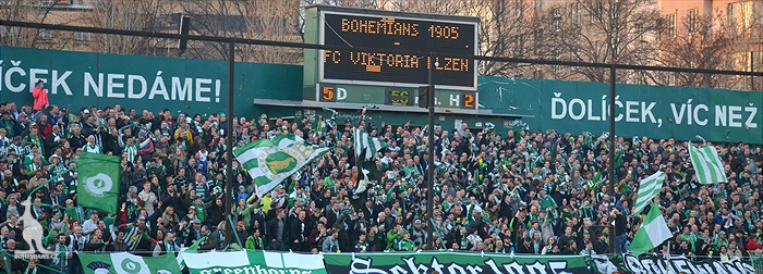 Bohemians - Plzeň 5:2, dění na tribunách