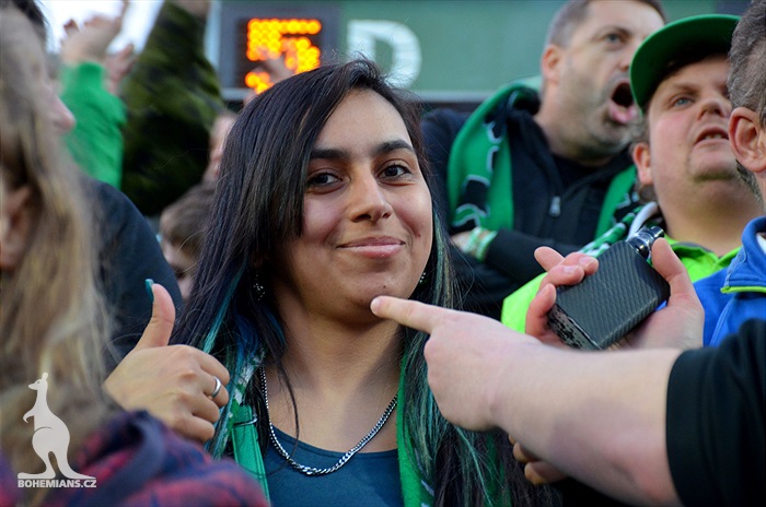 Bohemians - Plzeň 5:2, dění na tribunách
