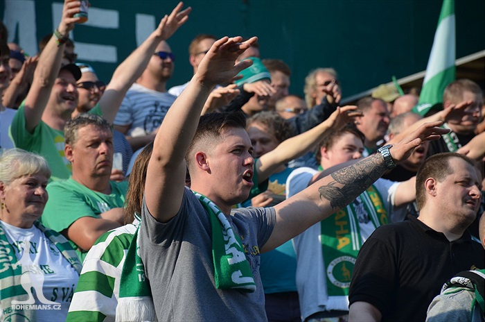Dění na tribunách Bohemians - Jihlava 1:1