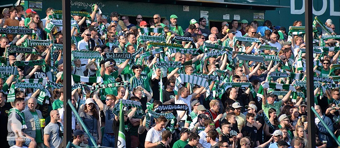 Dění na tribunách Bohemians - Jihlava 1:1