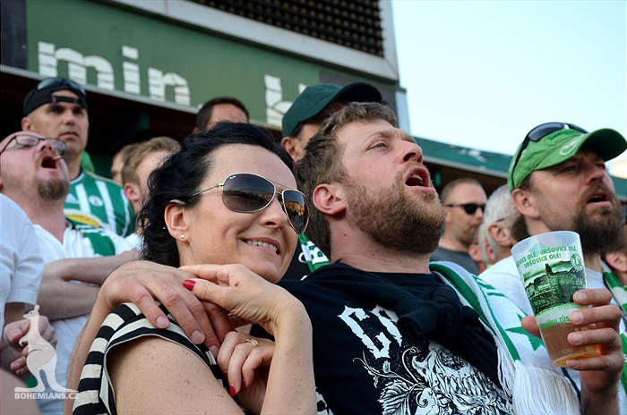 Dění na tribunách Bohemians - Jihlava 1:1