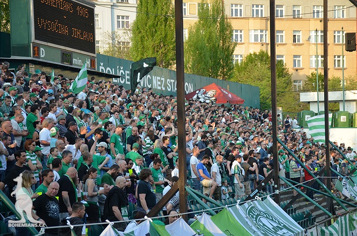 Dění na tribunách Bohemians - Jihlava 1:1