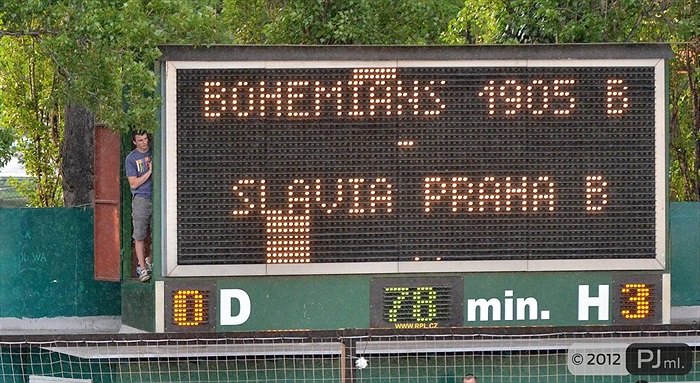 Bohemians 1905 B - Slavia Praha B 0:3 (0:0)