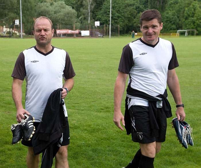 První trénink letní přípravy v Hrdlořezích.