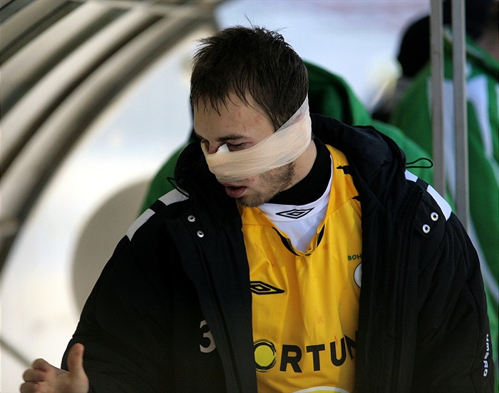 jan Štohanl po oštření již na lavičce