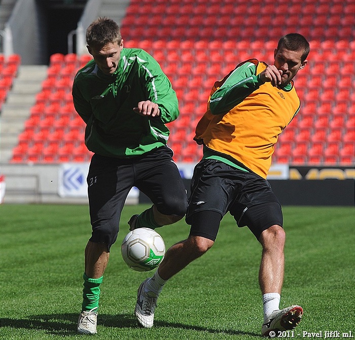 Předzápasový trenink v STA. Bohemka se připravuje na Brno.