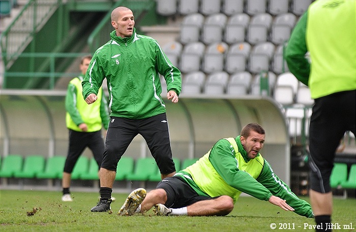 Trénink před utkáním s Baníkem Ostrava