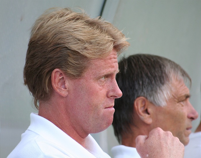 Zbyněk Busta a Václav Hradecký na lavičce Bohemians.