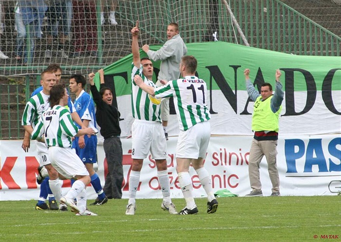 Michal Dian se raduje po vstřelené brance