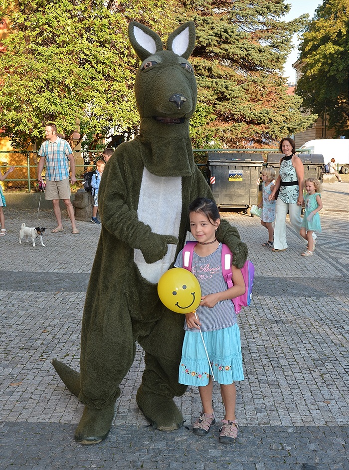 Klokan vítal prvňáčky na ZŠ Botičská