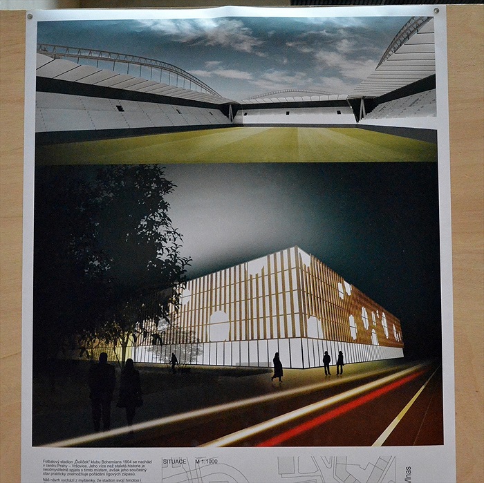 Vernisáž výstavy revitalizace stadionu ve Vršovicích