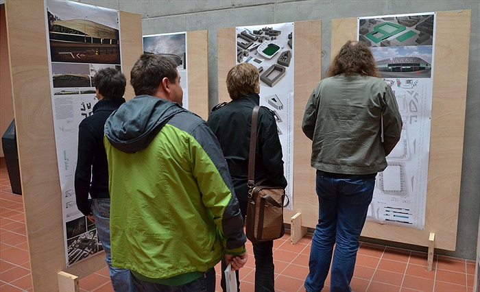 Vernisáž výstavy revitalizace stadionu ve Vršovicích