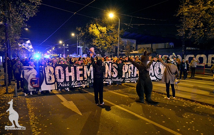 Pochod fanoušků Bohemians do Edenu