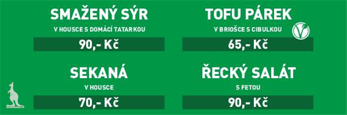 Ceník speciální nabídky občerstvení