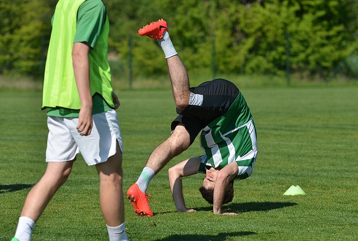 Jan Morávek na tréninku s dorostem