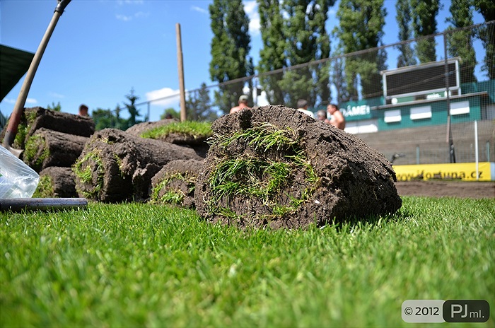 Výměna části trávníku v Ďolíčku